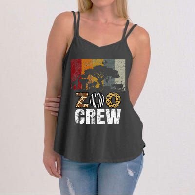 Retro Zoo Crew Safari Wildlife Family Zoo Day Trip Matching Women's Strappy Tank