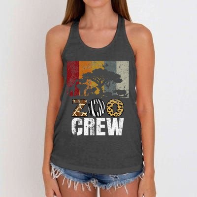 Retro Zoo Crew Safari Wildlife Family Zoo Day Trip Matching Women's Knotted Racerback Tank