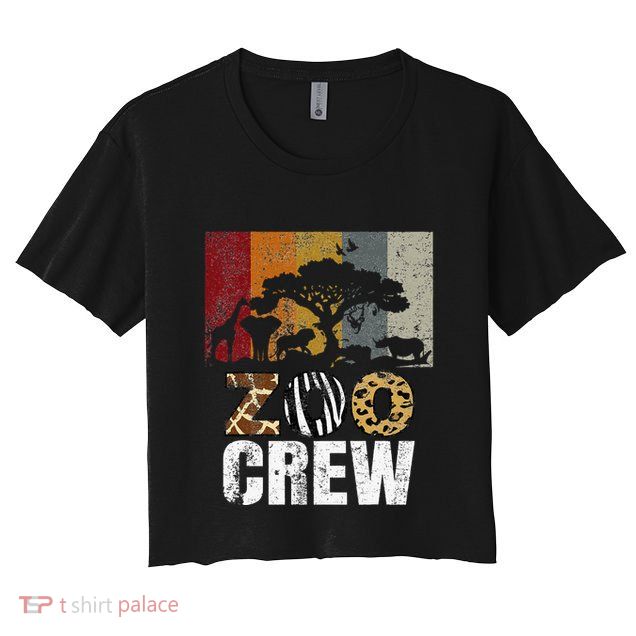 Retro Zoo Crew Safari Wildlife Family Zoo Day Trip Matching Crop Top