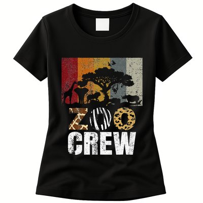 Retro Zoo Crew Safari Wildlife Family Zoo Day Trip Matching Womens T-Shirt