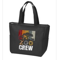 Retro Zoo Crew Safari Wildlife Family Zoo Day Trip Matching Zip Tote Bag