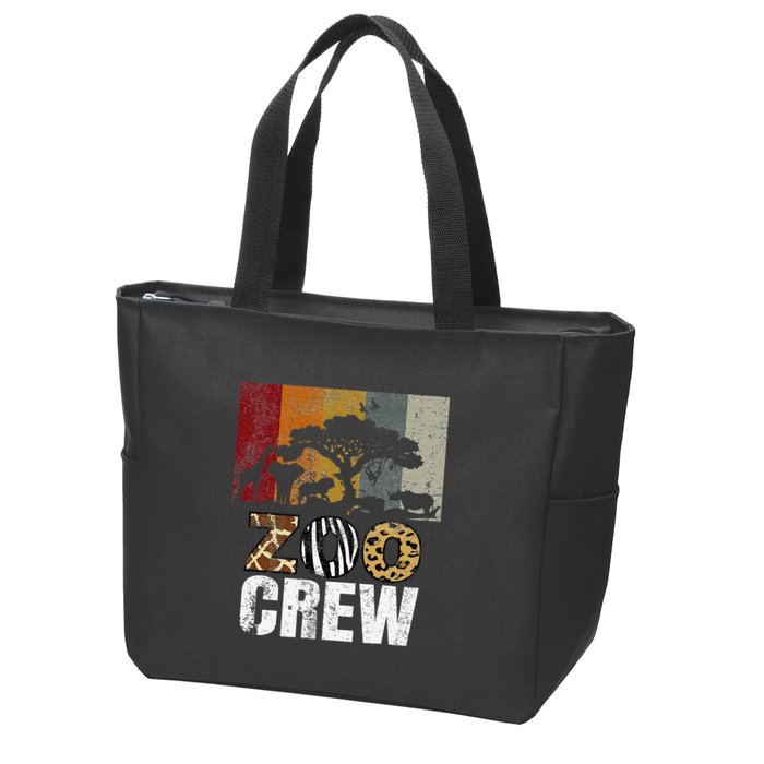 Retro Zoo Crew Safari Wildlife Family Zoo Day Trip Matching Zip Tote Bag