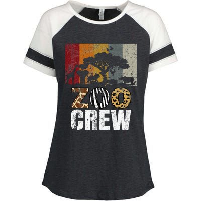 Retro Zoo Crew Safari Wildlife Family Zoo Day Trip Matching Enza Ladies Jersey Colorblock Tee