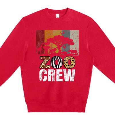 Retro Zoo Crew Safari Wildlife Family Zoo Day Trip Matching Premium Crewneck Sweatshirt