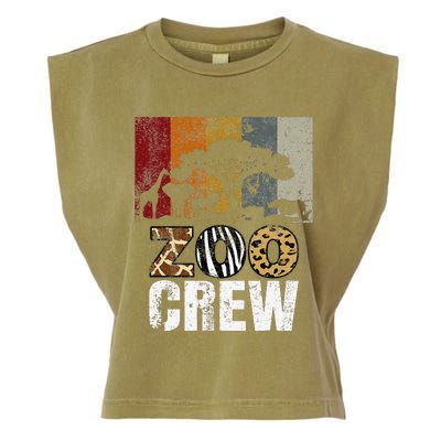 Retro Zoo Crew Safari Wildlife Family Zoo Day Trip Matching Garment-Dyed Women's Muscle Tee