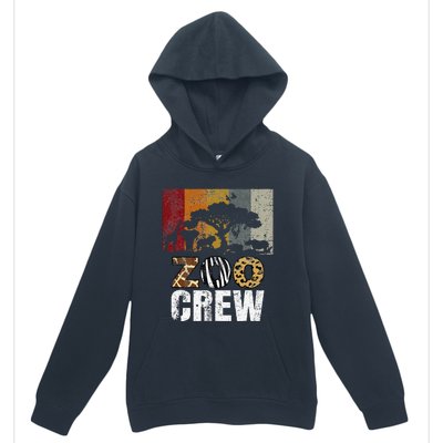 Retro Zoo Crew Safari Wildlife Family Zoo Day Trip Matching Urban Pullover Hoodie