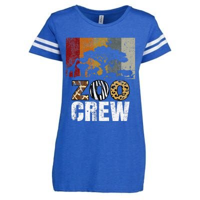 Retro Zoo Crew Safari Wildlife Family Zoo Day Trip Matching Enza Ladies Jersey Football T-Shirt