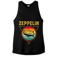 Retro Zeppelin Funny Dirigible Blimp Airship 70s 80s Ladies PosiCharge Tri-Blend Wicking Tank