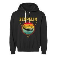 Retro Zeppelin Funny Dirigible Blimp Airship 70s 80s Garment-Dyed Fleece Hoodie