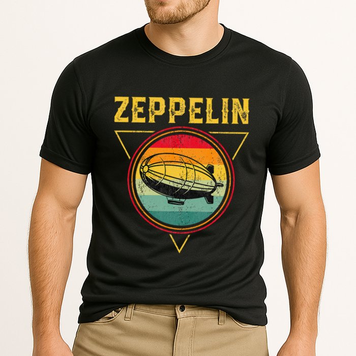 Retro Zeppelin Funny Dirigible Blimp Airship 70s 80s Performance Shirt
