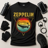 Retro Zeppelin Funny Dirigible Blimp Airship 70s 80s Performance Shirt