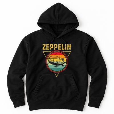 Retro Zeppelin Funny Dirigible Blimp Airship 70s 80s Hoodie