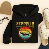 Retro Zeppelin Funny Dirigible Blimp Airship 70s 80s Hoodie