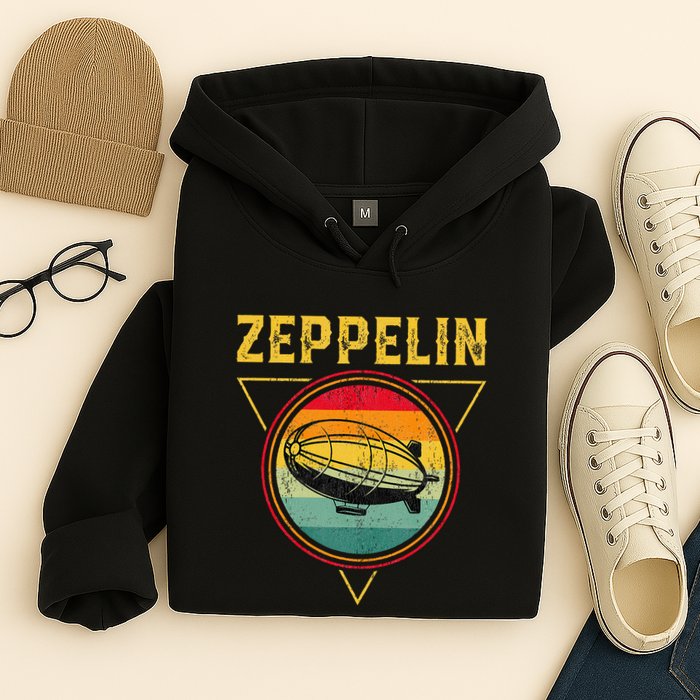 Retro Zeppelin Funny Dirigible Blimp Airship 70s 80s Hoodie
