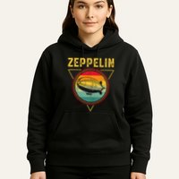 Retro Zeppelin Funny Dirigible Blimp Airship 70s 80s Hoodie