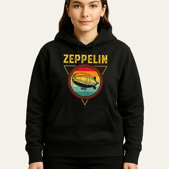 Retro Zeppelin Funny Dirigible Blimp Airship 70s 80s Hoodie
