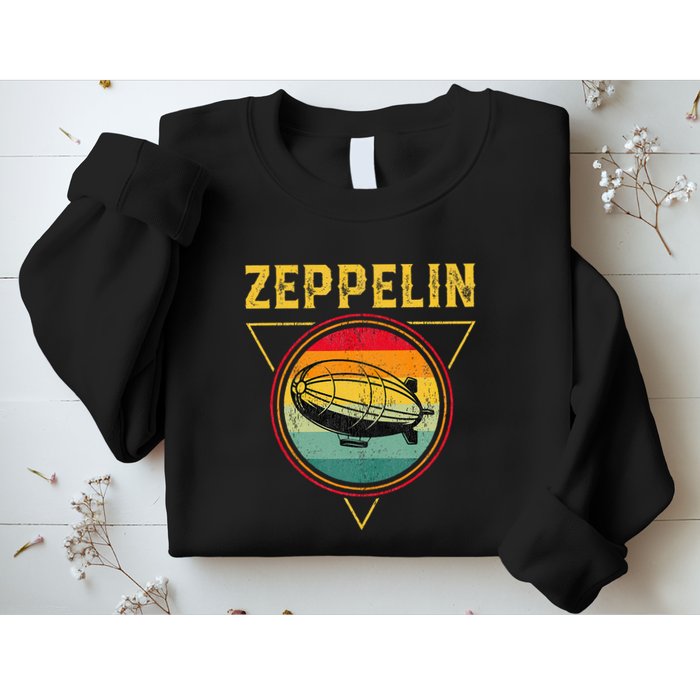 Retro Zeppelin Funny Dirigible Blimp Airship 70s 80s Sweatshirt