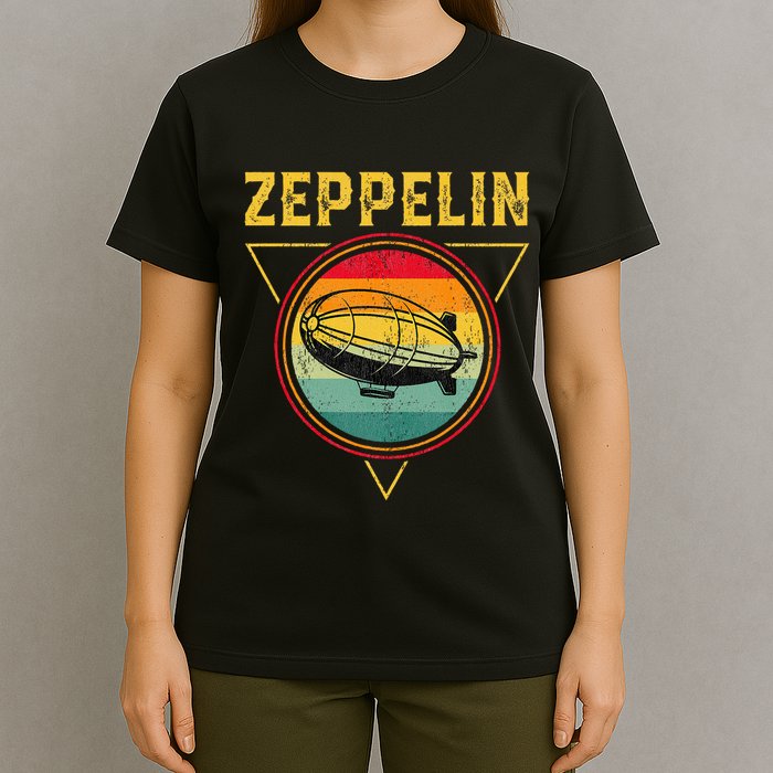 Retro Zeppelin Funny Dirigible Blimp Airship 70s 80s T-Shirt