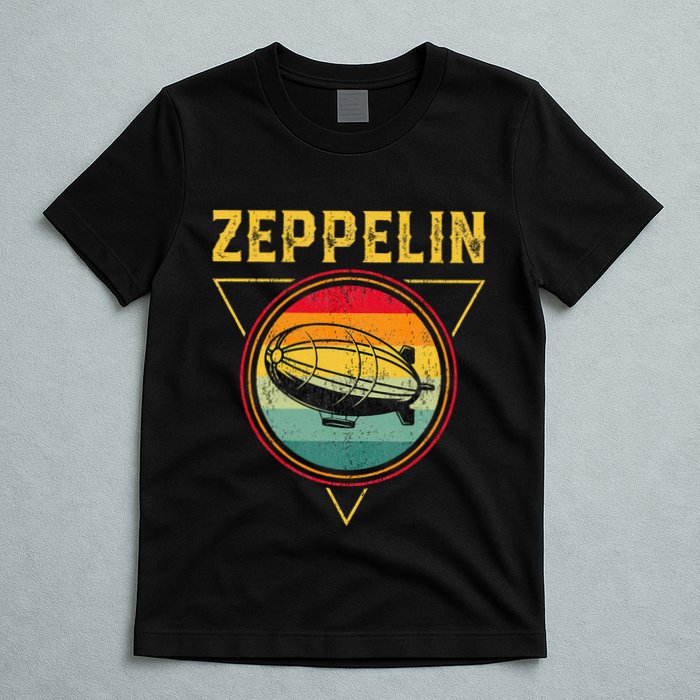 Retro Zeppelin Funny Dirigible Blimp Airship 70s 80s T-Shirt