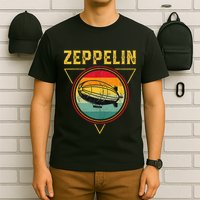 Retro Zeppelin Funny Dirigible Blimp Airship 70s 80s T-Shirt