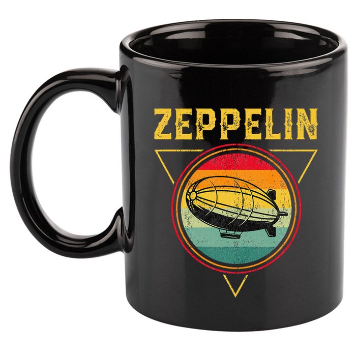 Retro Zeppelin Funny Dirigible Blimp Airship 70s 80s 11oz C Handle Ceramic Mug