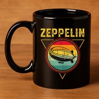 Retro Zeppelin Funny Dirigible Blimp Airship 70s 80s 11oz C Handle Ceramic Mug