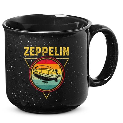 Retro Zeppelin Funny Dirigible Blimp Airship 70s 80s 15oz Campfire Ceramic Mug