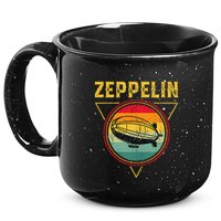 Retro Zeppelin Funny Dirigible Blimp Airship 70s 80s 15oz Campfire Ceramic Mug