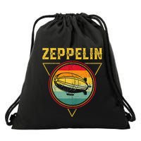 Retro Zeppelin Funny Dirigible Blimp Airship 70s 80s Drawstring Bag