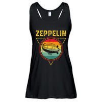 Retro Zeppelin Funny Dirigible Blimp Airship 70s 80s Ladies Essential Flowy Tank