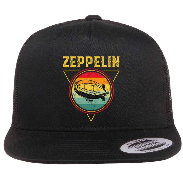 Retro Zeppelin Funny Dirigible Blimp Airship 70s 80s Flatbill Hat