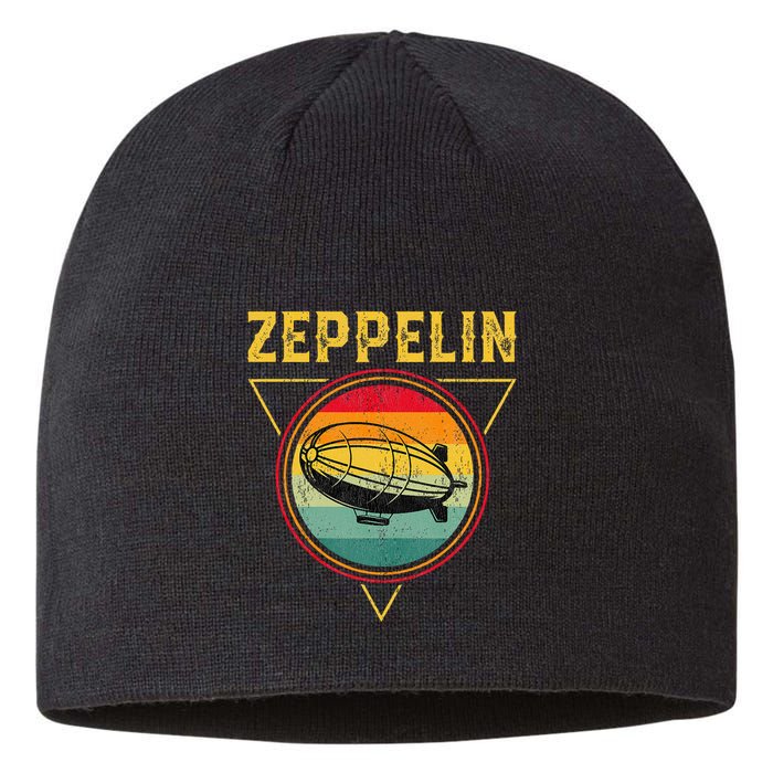 Retro Zeppelin Funny Dirigible Blimp Airship 70s 80s Sustainable Beanie