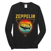 Retro Zeppelin Funny Dirigible Blimp Airship 70s 80s Tall Long Sleeve T-Shirt