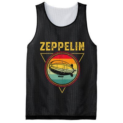 Retro Zeppelin Funny Dirigible Blimp Airship 70s 80s Mesh Reversible Basketball Jersey Tank
