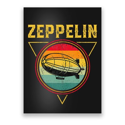 Retro Zeppelin Funny Dirigible Blimp Airship 70s 80s Poster