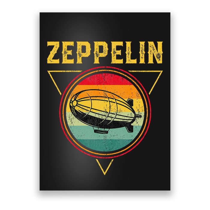 Retro Zeppelin Funny Dirigible Blimp Airship 70s 80s Poster