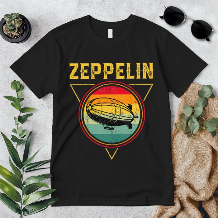 Retro Zeppelin Funny Dirigible Blimp Airship 70s 80s Premium T-Shirt