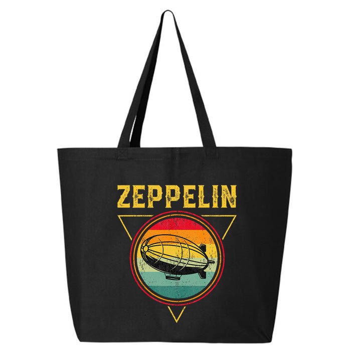 Retro Zeppelin Funny Dirigible Blimp Airship 70s 80s 25L Jumbo Tote