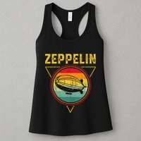 Retro Zeppelin Funny Dirigible Blimp Airship 70s 80s Womens Tank Top