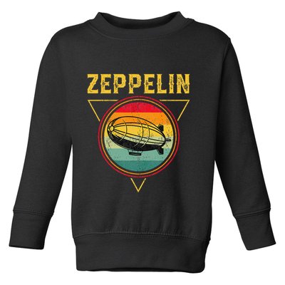 Retro Zeppelin Funny Dirigible Blimp Airship 70s 80s Toddler Sweatshirt