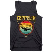 Retro Zeppelin Funny Dirigible Blimp Airship 70s 80s Tank Top