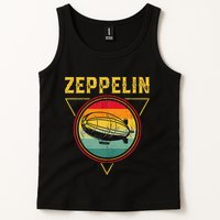 Retro Zeppelin Funny Dirigible Blimp Airship 70s 80s Tank Top