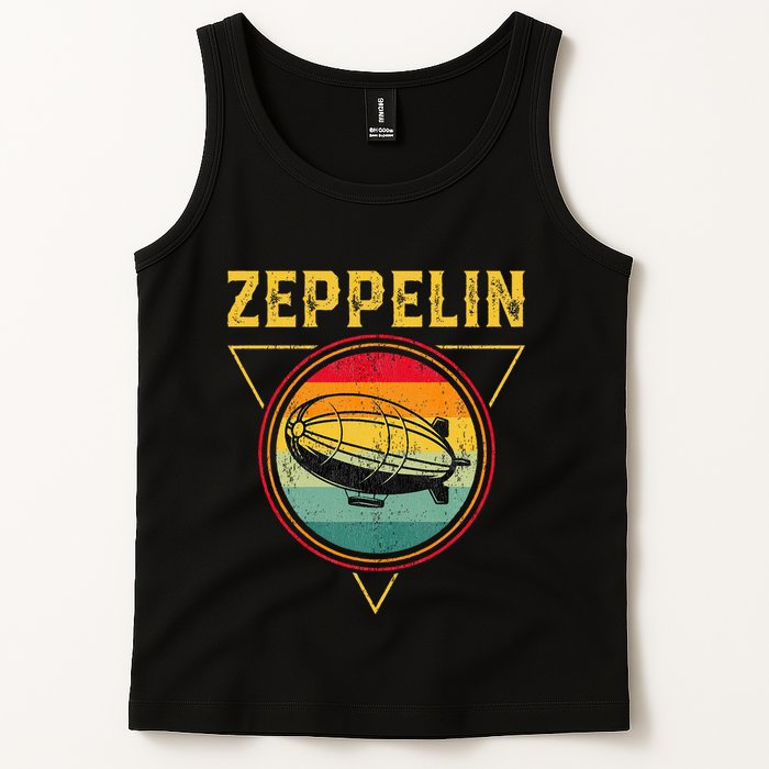 Retro Zeppelin Funny Dirigible Blimp Airship 70s 80s Tank Top