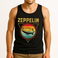 Retro Zeppelin Funny Dirigible Blimp Airship 70s 80s Tank Top