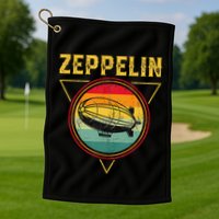 Retro Zeppelin Funny Dirigible Blimp Airship 70s 80s Golf Towel