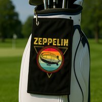 Retro Zeppelin Funny Dirigible Blimp Airship 70s 80s Golf Towel