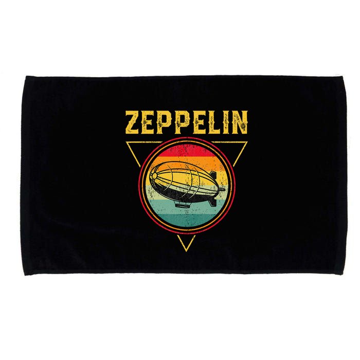 Retro Zeppelin Funny Dirigible Blimp Airship 70s 80s Microfiber Hand Towel