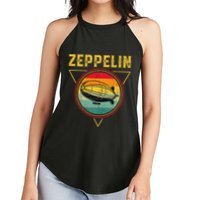 Retro Zeppelin Funny Dirigible Blimp Airship 70s 80s Women's Perfect Tri Rocker Tank