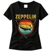 Retro Zeppelin Funny Dirigible Blimp Airship 70s 80s Womens T-Shirt