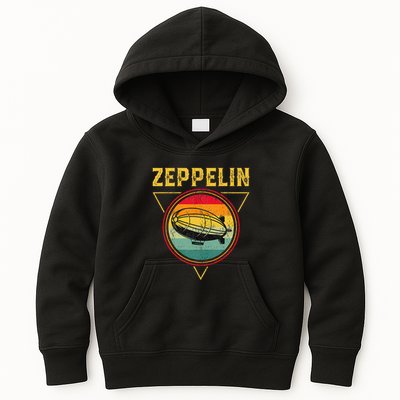Retro Zeppelin Funny Dirigible Blimp Airship 70s 80s Kids Hoodie